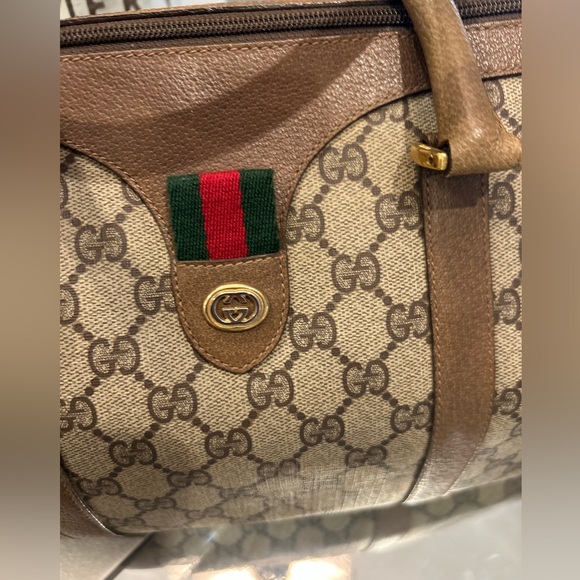 Authentic Gucci Boston Satchel Bag Brown Monogram Coated Canvas - Picture 4 of 16